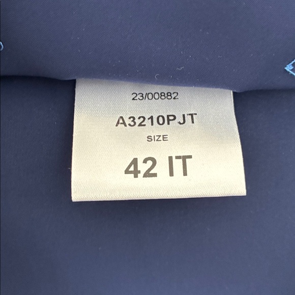 Harris Wharf London Size 42 Double-Breasted Cropped Trench Coat Jacket - Blue - Picture 8 of 11